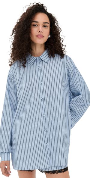 VRG GRL June Shirt Blue Stripe Blue Stripe L
