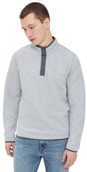 Marine Layer Reversible Corbet Pullover Charcoal/Heather Grey S