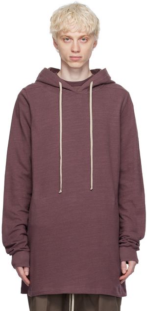 Rick Owens Pull à capuche mauve à cordon coulissant