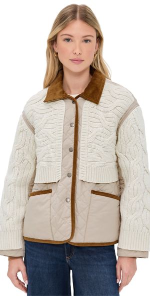 rag & bone Ivy Mixed Media Liner Jacket Ivory M