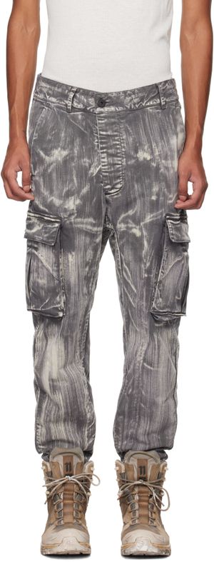 11 by Boris Bidjan Saberi Pantalon cargo P21B gris en denim
