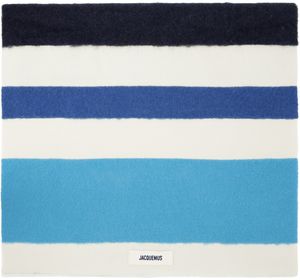 JACQUEMUS Off-White & Blue 'L'écharpe Arazzo' Scarf