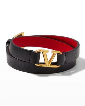 Logo Leather Wrap Bracelet