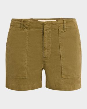 Utility Cotton Gabardine Shorts