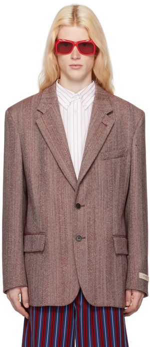 Marni Veston bourgogne à motif chevronné