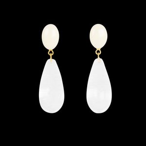 Feeka - Boucles d'oreilles pendantes - Taille Unique - Blanc