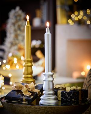 Candlestick-Shaped Candle, Silver
