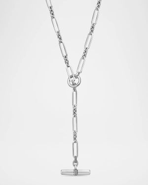 Lexington Chain Necklace with Diamonds in Silver, 6.5mm, 41"L