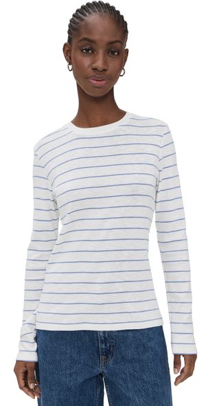 Vince Striped Crew Tee Pacific Opal Combo XXS