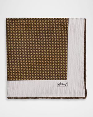 Men's Silk Hand-Rolled Micro-Geometric Pocket Square