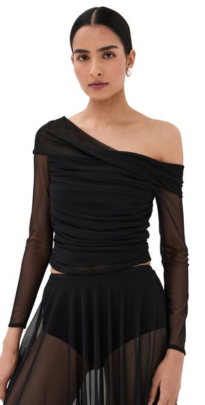 By Efrain Mogollon Tuja Mesh Long Sleeve Top Black 4