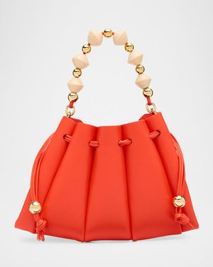 Dafne Beaded Vegan Fabric Top-Handle Bag