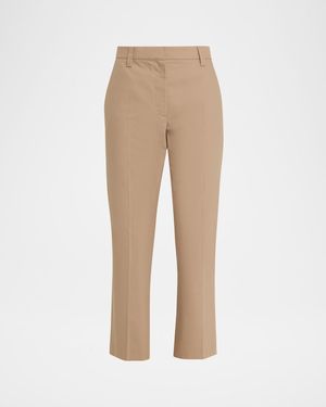 Stretch Cotton Gabardine Crop Cigarette Pants