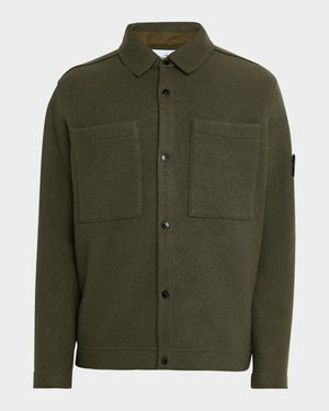 Men's Wool Blend Snap Front Overshirt
