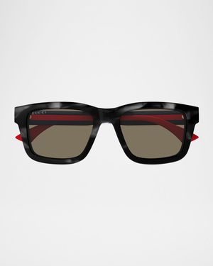 Men's GG1869SM Acetate Rectangle Sunglasses
