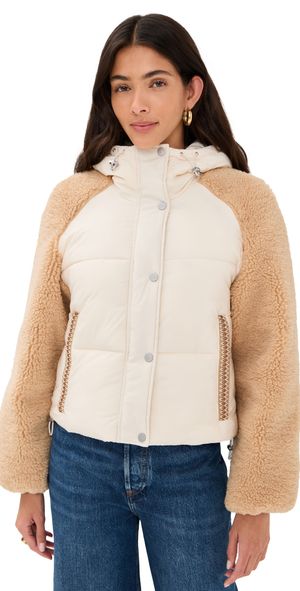 UGG Mykah UGGbraid Puffer Jacket Cream/Sand XL