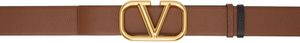 Valentino Garavani Tan & Black VLogo Signature Reversible Belt