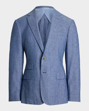 Men's NM X RL Kent Chambray Handmade Suit Jacket