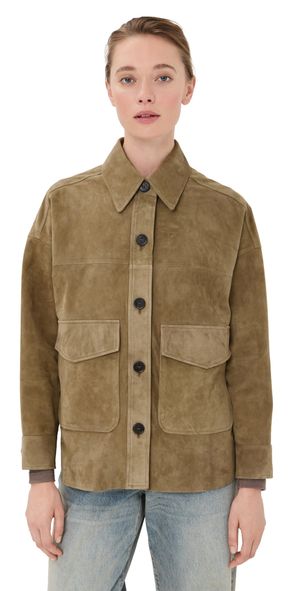 ARMA Kaylee Suede Jacket Olive 40