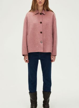 Pablo - Manteau col chemise en laine mélangée - Taille 3 - Rose