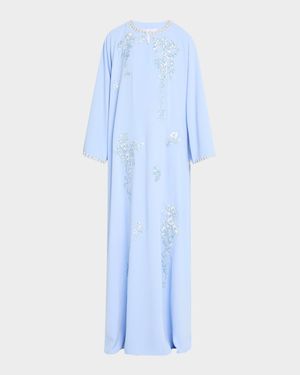 Embroidered Maxi Caftan Dress