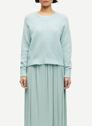 Samsoe Samsoe - Pull col rond en laine mélangée - Taille L - Bleu