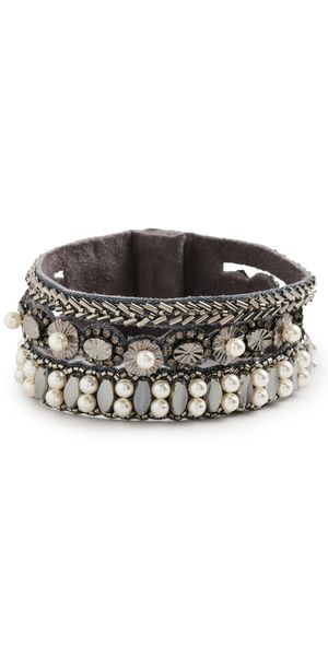 Deepa Gurnani Deepa by Deepa Gurnani Ascanaia Bracelet Gunmetal One Size