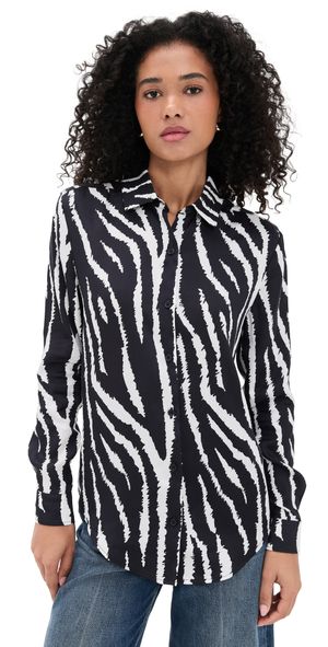 BruceGlen Zebra Button Up Blouse Zebra S