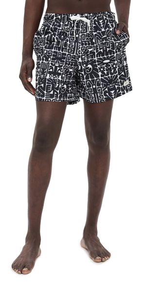 Bather Black Wild Glyph Swim Trunks 5.5 Black S