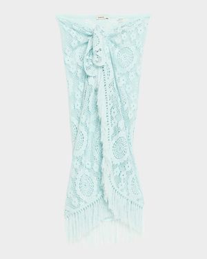 Thyri Open-Knit Fringe Pareo Coverup