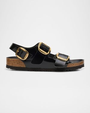 Milano Leather Dual-Buckle Slingback Sandals
