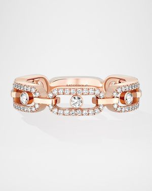 MOVE LINK 18K ROSE GOLD MULTI-PAVÉ RING