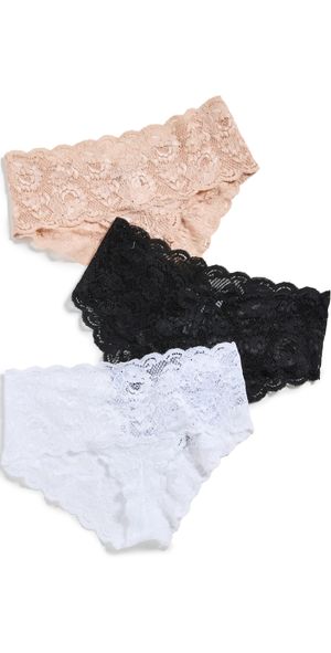 Cosabella Never Say Never Hottie Hotpant 3 Pack Black/Sette/White S/M