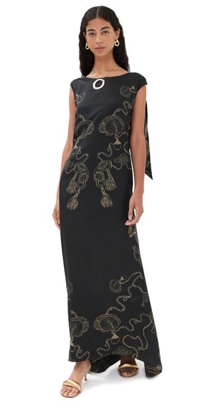 Isla & White Nelda Silk Dress Golden Hour M