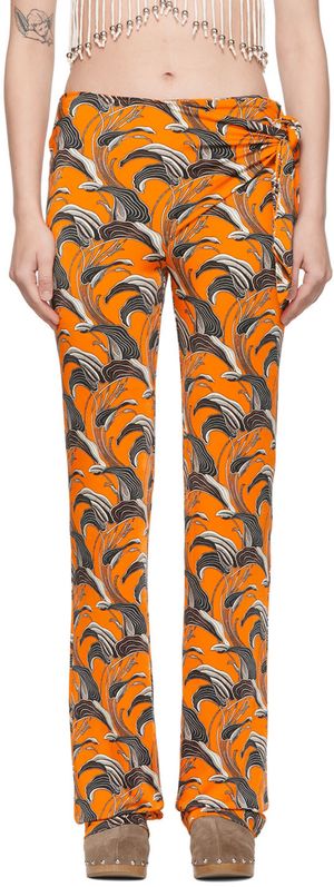 Rabanne Orange Viscose Trousers