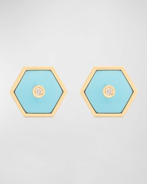 Baia Sommersa Turquoise and Diamond Stud Earrings