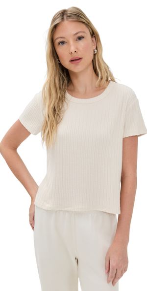 Z Supply Kara Rib Tee Light Oatmeal Heather L