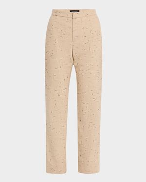 Cropped Slim-Fit Donegal Tweed Trousers