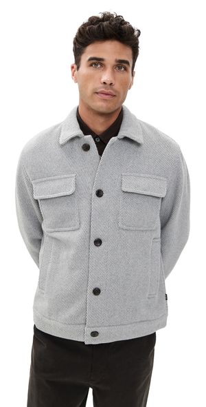 Les Deux Nash Twill Wool Jacket Grey Melange L
