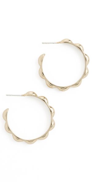 Sophie Blake Selena Scalloped Hoops Gold One Size
