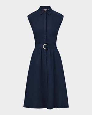 Loreta Belted Linen Shirtdress