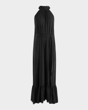 Jovie Gathered Ruffle Maxi Dress