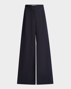 Charles Wide-Leg Twill Pants