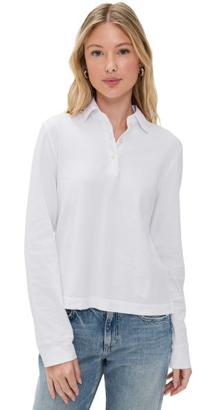 Leset Margo Long Sleeve Polo White L