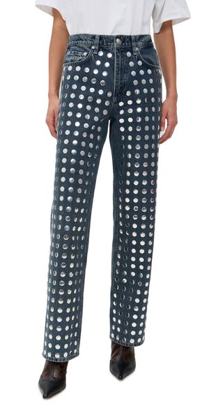 rag & bone Shea High Rise Full Relaxed Straight Jeans Kngst 31