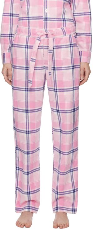 Tekla Pantalon de pyjama rose à carreaux