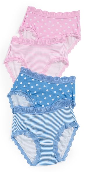 Stripe & Stare Spots & Stripes High Rise Panties 4 Pack Spots & Stripes S