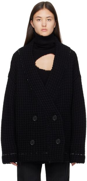 MM6 Maison Margiela Black Double-Breasted Jacket