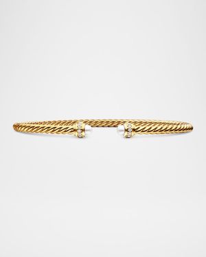 Cablespira Bracelet with Gemstone in 18K Gold, 3mm