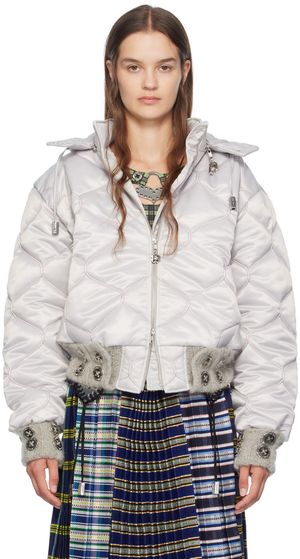 Chopova Lowena Blouson matelassé Lovey argenté